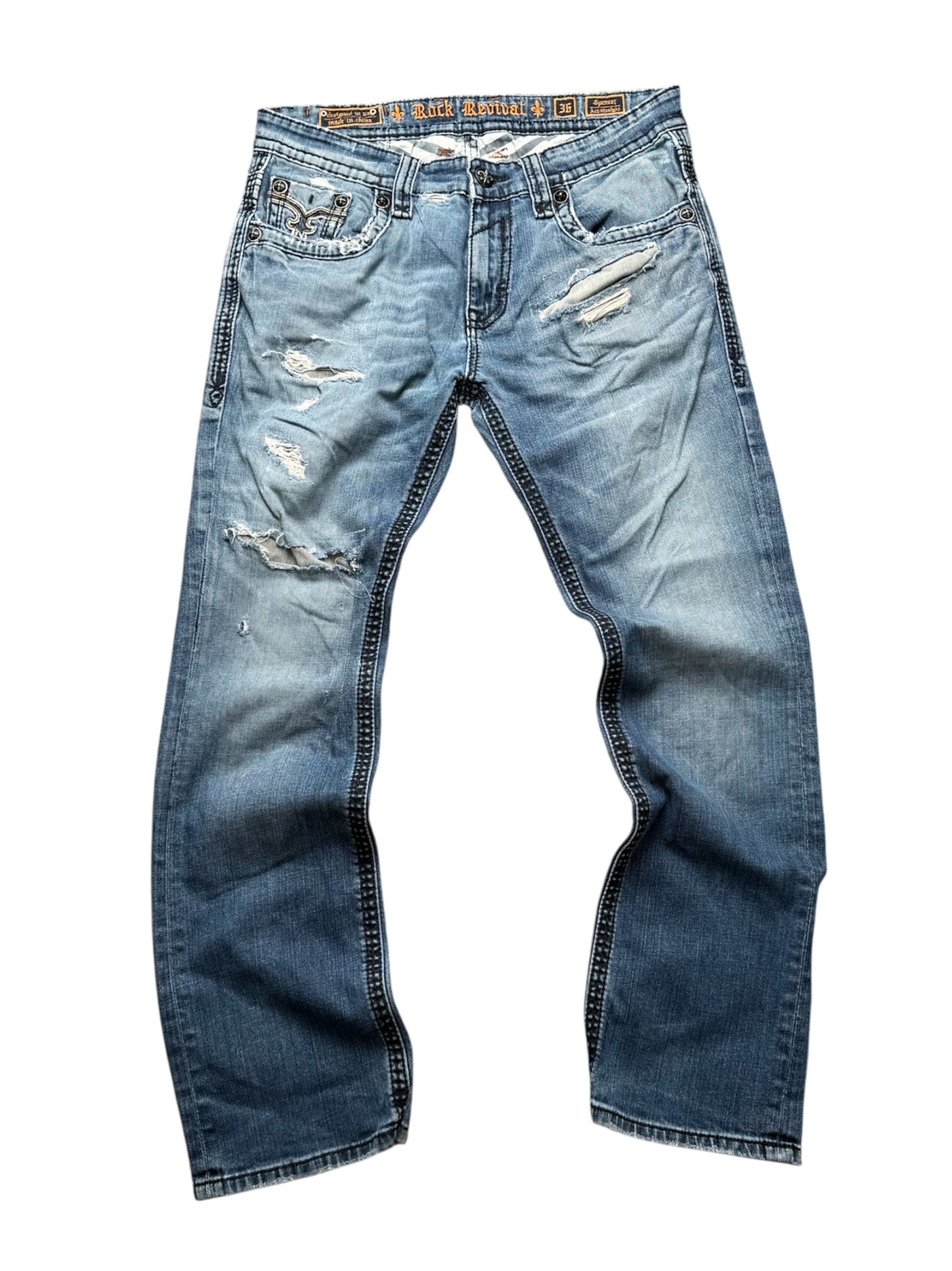 Seltene Vintage Breite Rock Revial Jeans