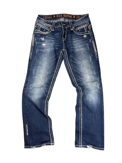 Seltene Rock Revial Breite Jeans